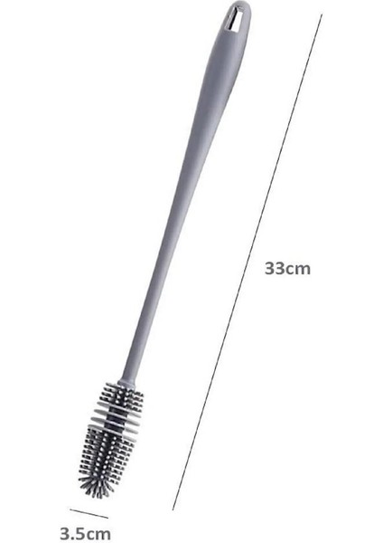 2 Adet Silikon Fırça Biberon Emzik Temizleyici Kavanoz Termos Suluk Yağ Şişe Temizleme Fırçası