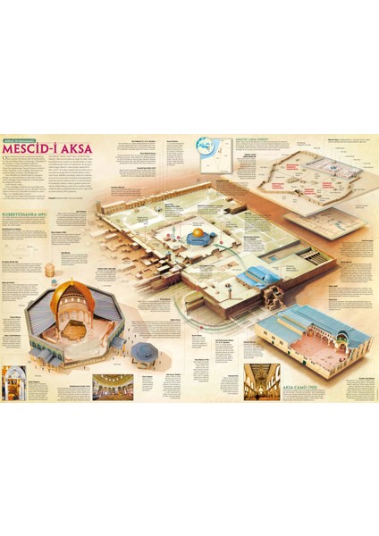 Mescid-I Aksa Tablo - Poster Dini (Model- 22) 50 cm x 70 cm Inslm
