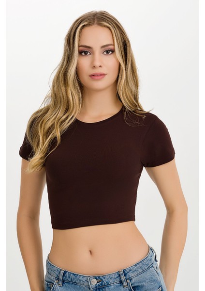 Kadın Likralı Kollu Crop