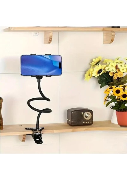 Siyah Akrobat Telefon Tutucu Oynar Başlıklı Klipsli Araç Içi Masa Kenarı Telefon Tutacağı fırsatları