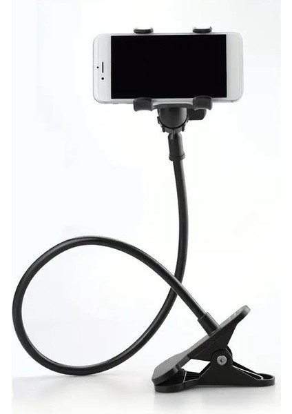 Siyah Akrobat Telefon Tutucu Oynar Başlıklı Klipsli Araç Içi Masa Kenarı Telefon Tutacağı