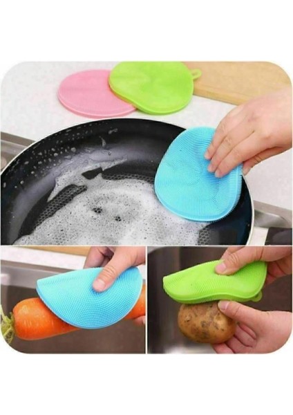 2 Adet Pratik Silikon Tükenmeyen Bulaşık Yıkama Fırçası Bulaşık Fırçası Tava Tutucu Sebze Temizleme indirimleri