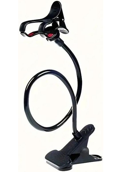 Siyah Akrobat Telefon Tutucu Oynar Başlıklı Klipsli Araç Içi Masa Kenarı Telefon Tutacağı