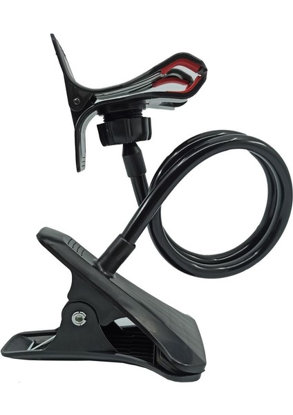 Siyah Masaüstü Akrobat Spiral Gövdeli Oynar Başlıklı Telefon Tutucu