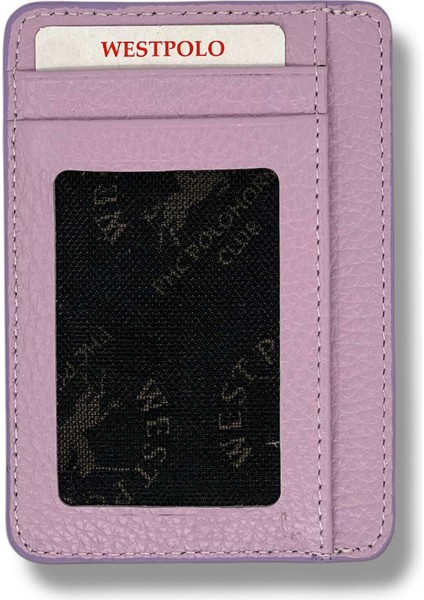Hakiki Deri Unisex Kartlık - Lila