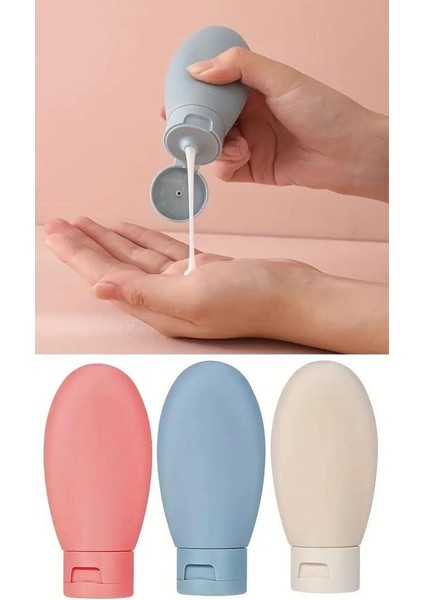 3 Adet Çok Amaçlı Seyahat Tipi Doldurulabilir Krem Kutusu Şampuan Duş Jeli Sprey Losyon Şişe Seti