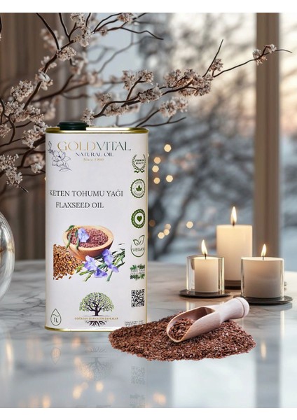 Keten Tohumu Yağı 1 Lt - Soğuk Sıkım, Saf & Doğal Ürün