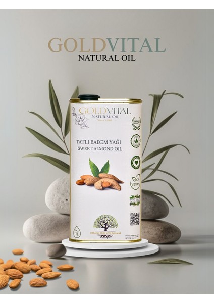 Tatlı Badem Yağı 1 Lt - Soğuk Sıkım, Saf & Doğal Ürün