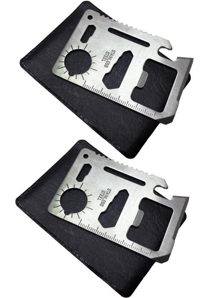 2 Adet Kılıflı Survival Acil Durum Kit Yardım Kartı 11 Fonksiyon