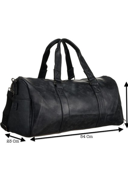 Unisex Vegan Deri Seyahat, Spor Çantası - Antrasit