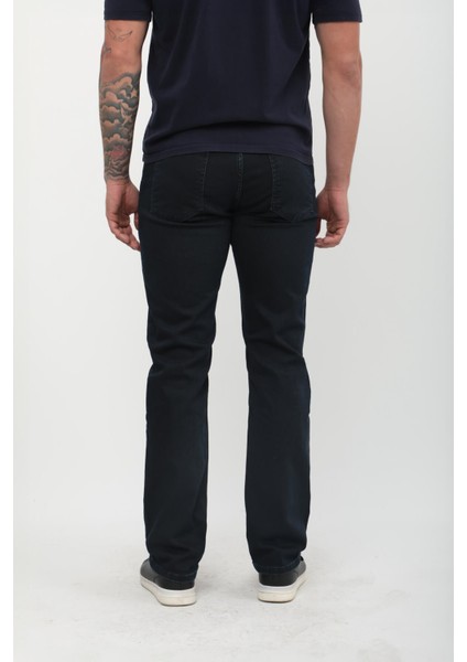 Erkek Likralı Regular Fit Lacivert Jean Pantolon