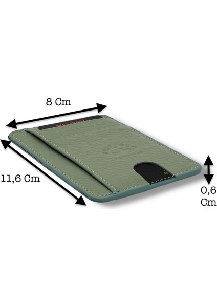Hakiki Deri Unisex Kartlık - Mint Yeşil