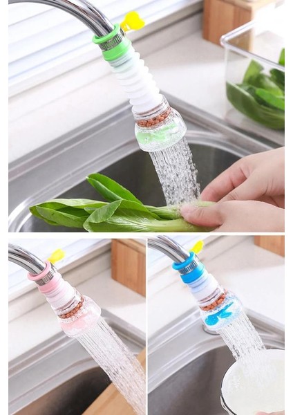 3 Adet Oynar Başlıklı Hortumlu Taşlı Pervaneli Akrobat Şeffaf Renkli Musluk Başlığı modelleri