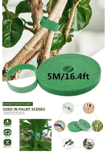 5 Metre 1 cm Yeşil Renk Bahçe Bitki Fide Bağlama Bandı Çırt Çırt Bant modelleri
