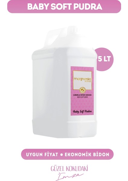 Magnesia Pudra Soft Çubuklu Oda Kokusu 5lt. Ekonomik Bidon