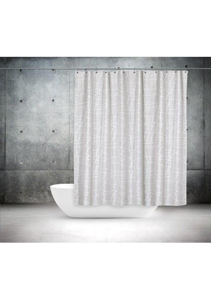 Banyo Perdesi 2x120x200 Çift Kanat Duş Perdesi Halka Hediyeli Duşakabin Perdesi 3182