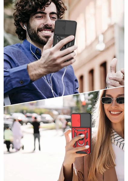 Samsung Galaxy S22 Kılıf Pars Lens Yüzüklü Silikon - Yeşil Dpmah