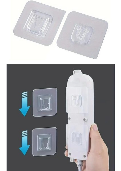 10 Çift Yapışkanlı Geçmeli Klips Askı Eşya Tablo Resim Duvar Askısı Banyo Sabitleme Askısı