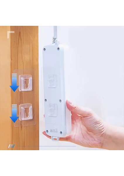 10 Çift Yapışkanlı Geçmeli Klips Askı Eşya Tablo Resim Duvar Askısı Banyo Sabitleme Askısı