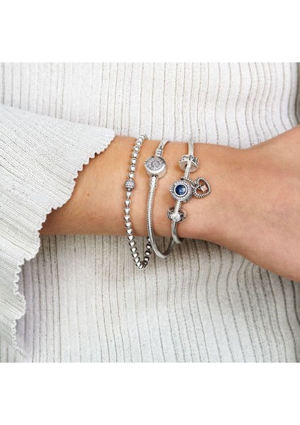 Pandora Boncuklu ve Pavé Bilezik 925 Ayar Gümüş fırsatları