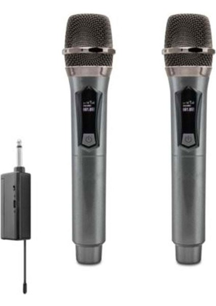 Kablosuz Çift Mikrofon 6.5 mm Siyah W1