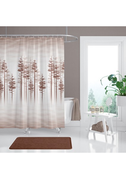 Banyo Perdesi 2x120x200 Çift Kanat Duş Perdesi Halka Hediyeli Duşakabin Perdesi 3390