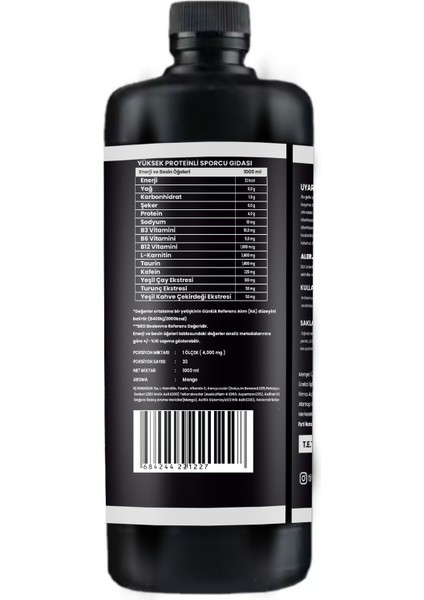 Premium Thermonator L-Carnitine 1000ML 4000MG-MANGO Aroma fiyatları