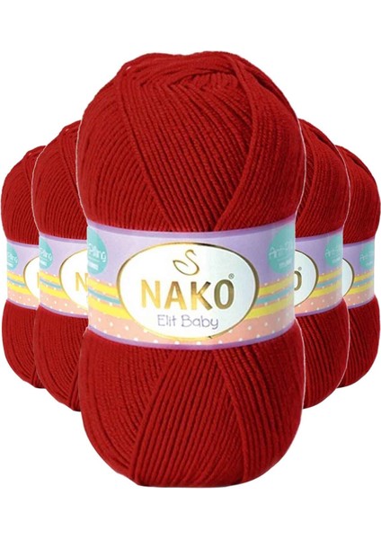 5 Adet Elite El Örgü Ipi Tüylenmeyen Bebek Yünü Pul Biber 298