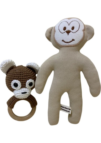 - Organik Oyuncak - Sevimli Maymun ve Diş Kaşıyıcı