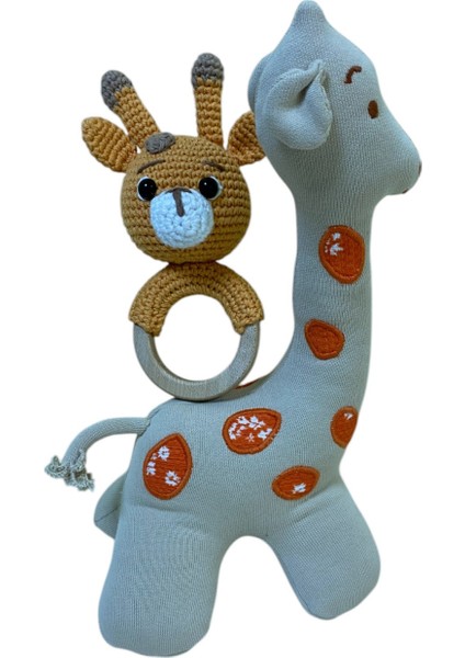 - Organik Oyuncak - Uyku Arkadaşı Sevimli Zürafa Büyük ve Diş Kaşıyıcı