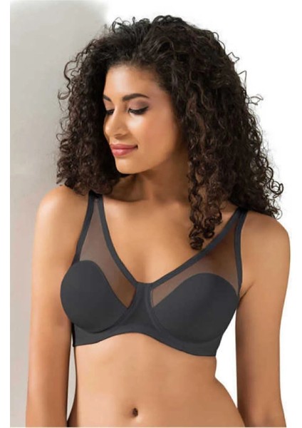 2'li Karışık Renk Paket Fanetta Soft C Cup Bra -Kadın Toparlayıcı Tüllü Ince Soft Sütyen 9200C.. Siyah-Beyaz