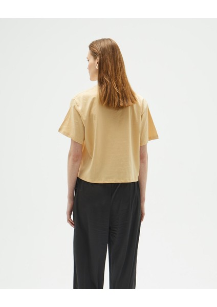 Bej Oversize Crop T-Shirt indirimleri