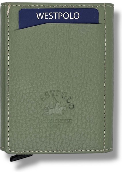 Hakiki Deri Mekanizmalı Unisex Cüzdan Şık ve Kompakt Tasarım - Mint Yeşili fırsatları