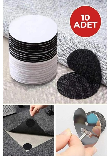 10 Adet Halı Kilim Koltuk Örtüsü Kaydırmaz Sabitleyici Cırt Yıkanabilir Kendinden Yapışkanlı Ped