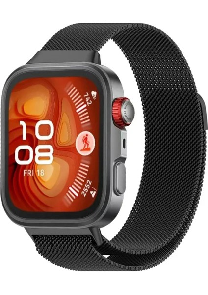 Huawei Watch Fit 4 / Fit 4 Pro Uyumlu Metal Hasır Örgü Manyetik Kordon Kayış