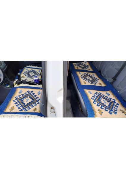 Reversible Oto Koltuk Kilim Seti • 3 Parça • Makine Dokuma • Akrilik & Polyester • Saçaklı fiyatları