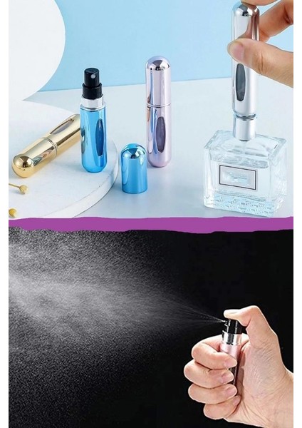 3 Adet Doldurulabilir Parfüm Şişesi Taşınabilir Seyahat Çanta Içi Mini Cep Sprey Parfüm Şişesi 5 ml