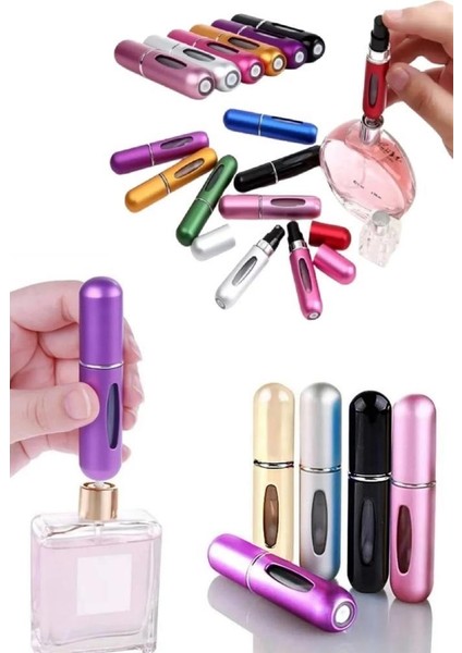 3 Adet Doldurulabilir Parfüm Şişesi Taşınabilir Seyahat Çanta Içi Mini Cep Sprey Parfüm Şişesi 5 ml