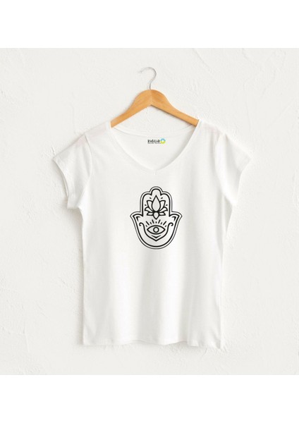 Fatmanın Eli V Yaka Tasarım T-Shirt