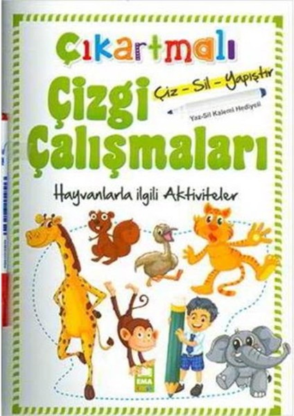Çıkartmalı Çizgi Çalışmaları - Hayvanlar