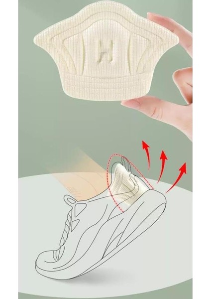 Krem Renk 10 mm Ayakkabı Topuk Vurma Önleyici ve Daraltma Pedi Ayakkabı Içi Koruyucu Aparat 1 Çift