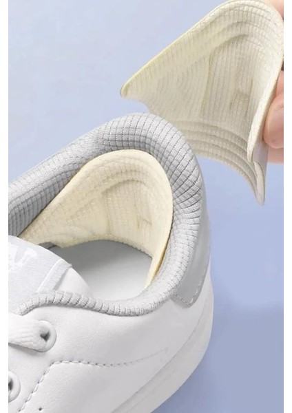 Krem Renk 10 mm Ayakkabı Topuk Vurma Önleyici ve Daraltma Pedi Ayakkabı Içi Koruyucu Aparat 1 Çift