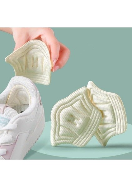 Krem Renk 10 mm Ayakkabı Topuk Vurma Önleyici ve Daraltma Pedi Ayakkabı Içi Koruyucu Aparat 1 Çift
