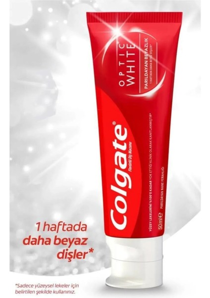 Optic White Parıldayan Beyazlık Beyazlatıcı Diş Macunu 50 ml x 6 Adet Tek Ebat