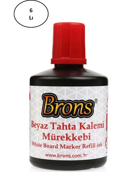 Tahta Kalem Mürekkebi Kırmızı 100 cc 6'lı