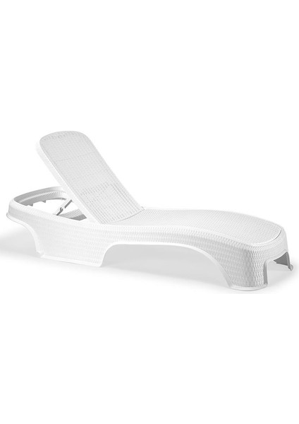SY-2536 Beyaz Brezza Royal Rattan Lüks Şezlong 2'li Set