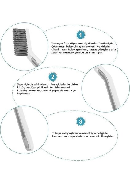 Ince Temizlik Fırçası Kalorifer Derz Arası Fayans Temizleyici Detaylı Temizlik Fırçası Mop