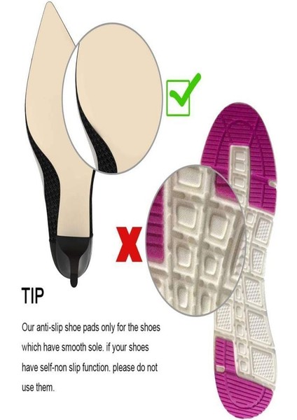 1 Çift Topuklu Ayakkabı Altına Yapışan Düşme Önleyici Kaydırmaz Tabanlık indirimleri