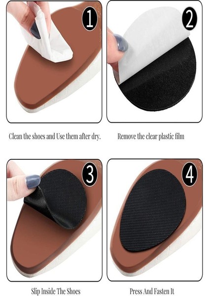 1 Çift Topuklu Ayakkabı Altına Yapışan Düşme Önleyici Kaydırmaz Tabanlık