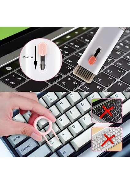 7 In 1 Çok Fonksiyonlu Bilgisayar Laptop Klavye Telefon Kulaklık Airpod Temizleyici Kit indirimleri
